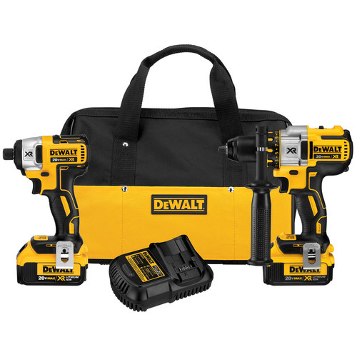 Combo Kits | Factory Reconditioned Dewalt DCK296M2R 20V MAX Brushless Lithium-Ion Cordless Hammer Drill and Impact Driver Combo Kit with 2 Batteries (4 Ah) image number 0