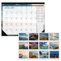 Calendars & Planners | House of Doolittle 138 22 in. x 17 in. 12-Month (Jan to Dec): 2026 Recycled Earthscapes Desk Pad Calendar - Seascapes Photography, Black Binding/Corners image number 0