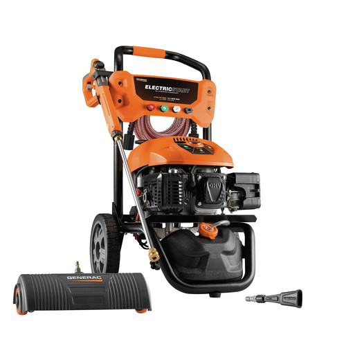 Pressure Washers | Generac 7143 3100 PSI/ 2.5 GPM Gas Pressure Washer Kit Li-Ion Electric Start with PowerDial Spray Gun, 30 ft. Ultra Flex Hose and 4 Nozzles image number 0