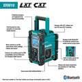 Makita XRM10 18V LXT/12V Max CXT Lithium-Ion Cordless Bluetooth Job Site Charger/Radio (Tool Only) image number 1