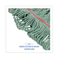 Mops | Boardwalk BWK503GNNB Premium Standard Cotton/Rayon Fiber Mop Head - Large, Green (12/Carton) image number 6