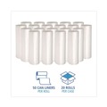 Trash Bags | Boardwalk Z4824RNKR01 10 Gallon 6 mic 24 in. x 23 in. Perforated Roll High-Density Can Liners - Natural (50 Bags/Roll, 20 Rolls/Carton) image number 4