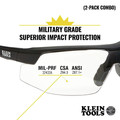 Klein Tools 60174 2-Piece Standard Semi Frame Safety Glasses Combo Pack - Clear/Gray Lens image number 3
