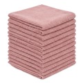 Cleaning Cloths | Boardwalk BWK12PINCLOTH 12 in. x 12 in. Microfiber Cloths - Pink (12/Pack) image number 0
