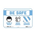 Floor Signs | Tabbies 29546 BeSafe Messaging 9 in. x 6 in. Education Wall Signs - Blue/White (3/Pack) image number 1