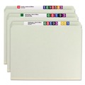 Office Jansan | Smead 14910 Recycled Pressboard Fastener Folders with Straight Tabs - Letter, Gray/Green (25/Box) image number 2