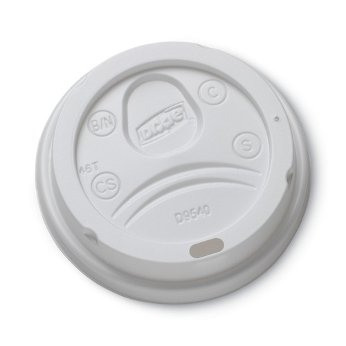 Cups and Lids | Dixie DL9540 10 oz. Sip-Through Hot Drink Dome Lids - White (100/Pack) image number 0