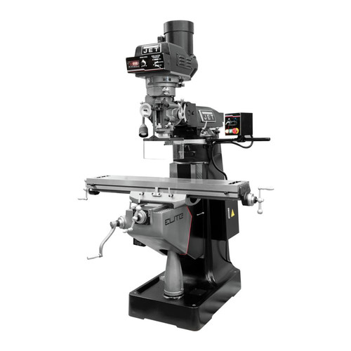 Milling Machines | JET 894418 EVS-949 Mill with 2-Axis Newall DP700 DRO and Servo X-Axis Powerfeed and USA Air Powered Draw Bar image number 0