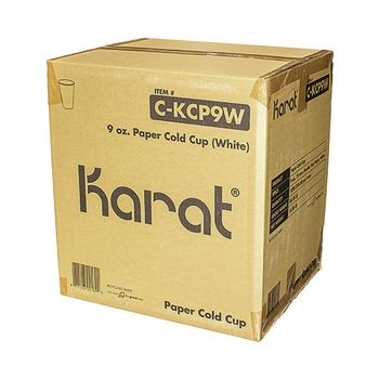 Karat 9 oz. Double Poly Paper Cold Cups - White (1000/Carton)