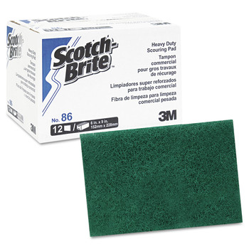 Scotch-Brite PROFESSIONAL 6 x 9 Heavy-Duty Scouring Pad - Green (1-Dozen)
