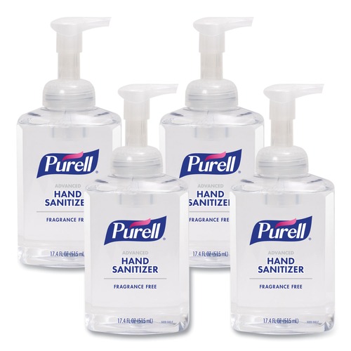 Hand Sanitizers | PURELL 5009-04 515 milliliter Pump Bottle Advanced Hand Sanitizer Foam - Fragrance-Free (4/Carton) image number 0