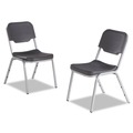  | Iceberg 64111 Rough n Ready 17.5 in. Seat Height Supports Up to 500 lbs. Stack Chair - Black Seat/Back/Base (4/Carton) image number 0