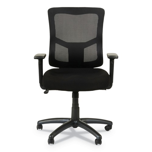  | Alera ALEELT4214F Elusion II Series Mid-Back Swivel/Tilt Mesh Chair with Adjustable Arms - Black image number 0