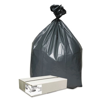 Platinum Plus 33 Gallon 1.35 mil 33 in. x 40 in. Can Liners - Gray (50/Carton)