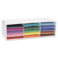 Office Jansan | Pacon P001310 29.25 x 12.88 x 9.38 Classroom Keepers 15-Compartment Letter-Size Construction Paper Sorter/Storage Box - White image number 2