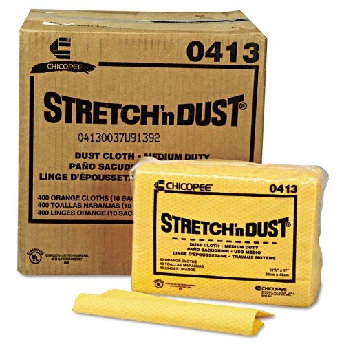 Cleaning & Janitorial Supplies | Chix 413 Stretch N' Dust 12 in. x 17 in. Dusty Dust Cloth - Medium, Yellow/Orange (40-Piece/Pack, 10 Packs/Carton) image number 0
