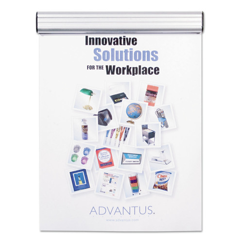 Office Jansan | Advantus 1500 1.5 in. x 9 in. Grip-A-Strip Display Rails - Satin Aluminum image number 0