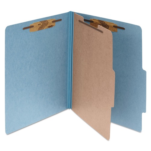 Office Jansan | ACCO A7015024 2 in. Expansion Pressboard Letter Size 4-Fastener Classification Folders - Sky Blue Exterior (10/Box) image number 0