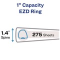 Office Jansan | Avery 79199 11 in. x 8.5 in. 1 in. Capacity 3 Rings Heavy-Duty View Binder with DuraHinge and One Touch EZD Rings - White image number 3
