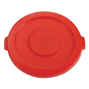 Rubbermaid Commercial 22.25 in. BRUTE Self-Draining Flat Top Lids for 32 gal. Round BRUTE Containers - Red
