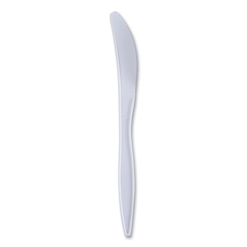 Just Launched | Boardwalk BWKKNIFEIW Knives Medium Weight Wrapped Polypropylene Cutlery - White (1000/Carton) image number 0