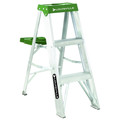 Step Ladders | Louisville AS4003 3 ft. Type II Duty Rating 225 lbs. Load Capacity Aluminum Step Ladder with Molded Pail Shelf image number 0