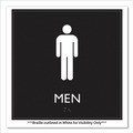 Floor Signs | Headline Sign 66914 8 in. x 8 in. Men Plastic ADA Sign - Clear/White image number 1