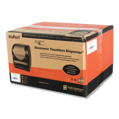 Paper Towel Holders | San Jamar T1470WHCL Smart System iQ Sensor 16.5 in. x 9.75 in. x 12 in. Cordless Towel Dispenser - White/Clear (Tool Only) image number 0