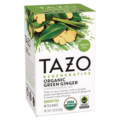 Tazo 10794522003560 1.23 oz. Tea Bags - Organic Green Ginger (96/Carton)