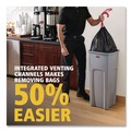 Trash & Waste Bins | Rubbermaid Commercial 2143862 Universal Square Trash Can with Swing Lid 23 gal Plastic Gray image number 2