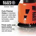 Hole Saws | Klein Tools 31902 8-Piece Bi-Metal Hole Saw Set image number 1