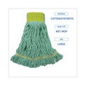 Mops | Boardwalk BWK1200LCT EcoMop Recycled Fiber Looped-End Mop Heads - Large, Green (12/Carton) image number 4