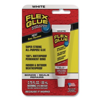 Flex Seal Products 0.75 oz Flex Glue Super Strong Waterproof Glue - Dries White (8/Carton)