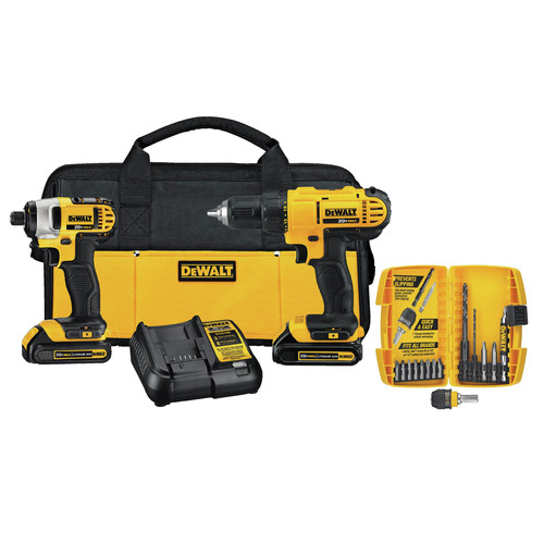 Combo Kits | Factory Reconditioned Dewalt DCK241C2R 20V MAX Li-Ion Compact 2-Tool and Accessory Kit image number 0