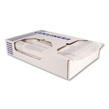 Boardwalk 10 Gallon 8 mic 24 in. x 24 in. High-Density Waste Can Liners - Natural (1000/Carton)