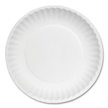 AJM Packaging Corporation 6 in. Diameter Paper Plates - White (100/Pack, 10 Packs/Carton)