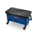Mop Buckets | Rubbermaid Commercial FGQ93000BLUE 3 gal. Microfiber Finish Bucket with Lid - Blue image number 1