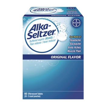 Alka-Seltzer Buffered Aspirin (NSAID) Tablets 2/Pack 30 Packs/Box
