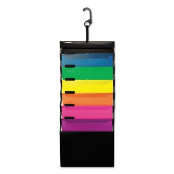 Pendaflex 1 in. Expansion 6 Sections Desk Free Buckle Closure Hanging Letter Organizer With Case - Black