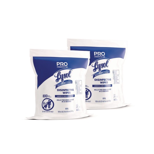 Cleaning & Janitorial Supplies | LYSOL Brand 19200-99857 6 in. x 8 in. 1-Ply Professional Disinfecting Wipe Bucket Refill - Lemon and Lime Blossom White (2/Carton) image number 0