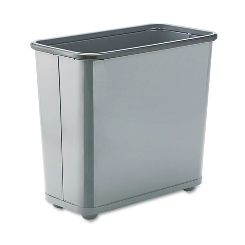 Trash Cans | Rubbermaid FGWB30RGR 7.5 Gallon Rectangular Steel Wastebasket - Gray image number 0