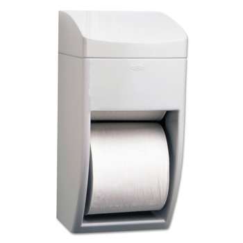 Bobrick Matrix Series 6.25 in. x 6.88 in. x 13.5 in. Two-Roll Tissue Dispenser - Gray