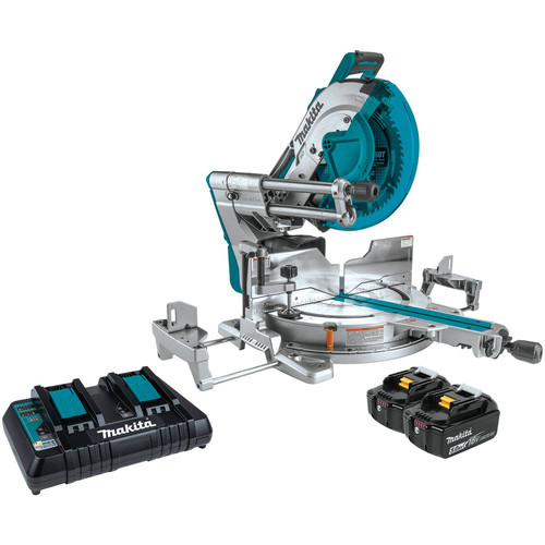Makita XSL08PT 18V X2 (36V) LXT Brushless Lithium-Ion 12 in. Cordless AWS Capable Laser Dual Bevel Sliding Compound Miter Saw Kit with 2 Batteries (5 Ah) image number 0