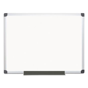 MasterVision 48 in. x 36 in. Value Lacquered Steel Magnetic Dry Erase Board - White Surface/Satin Aluminum Frame