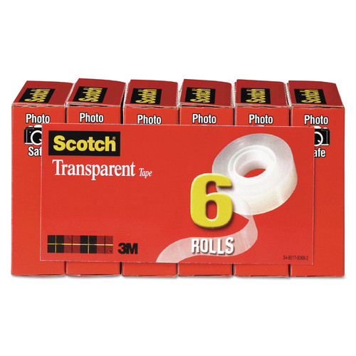 Tapes & Adhesives | Scotch 600-6PK 0.75 in. x 36 yds 1 in. Core Tape - Transparent (6/Pack) image number 0