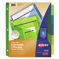 Customer Appreciation Sale - Save up to $60 off | Avery 11906 Big Tab Two-Pocket 5-Tab Insertable Plastic Dividers - Multicolor (1-Set) image number 0