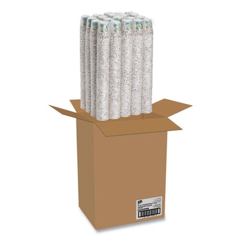 Dixie 5342CDWR PerfecTouch 12 oz. Individually Wrapped Paper Hot Cups - Coffee Haze Design (1000/Carton)