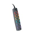 Office & Office Supplies | Kensington K62147NA 7 ft. Cord 945 J SmartSockets Color-Coded Strip Surge Protector, 6 AC Outlets - Black image number 1