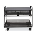  | Safco 5208BL 21 in. x 16 in. x 17.5 in. 1 Shelf 1 Drawer 1 Bin 100 lbs. Capacity Onyx Under Desk Metal Machine Stand - Black image number 1