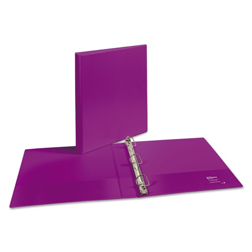 Office Jansan | Avery 17294 11 in. x 8.5 in. 1 in. Capacity 3-Rings Durable View Binder with DuraHinge and Slant Rings - Purple image number 0